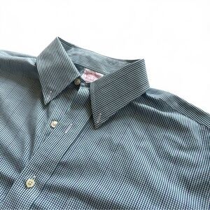 Brooks Brothers Madison 15.5-35 Dress Shirt Blue Check 100% Supima Cotton Non-Ir